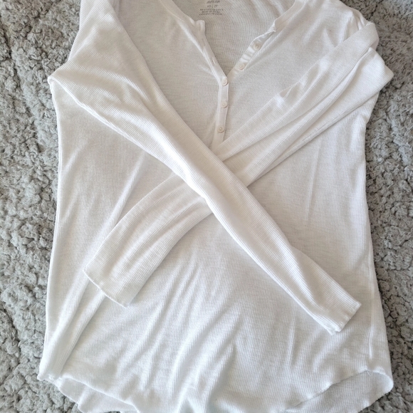 aerie Tops - Aerie Long Sleeve Henley T-Shirt